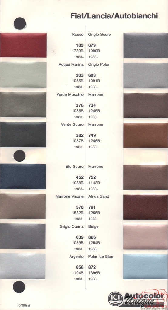 1983-1987 Fiat Paint Charts Autocolor 3